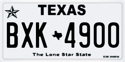 TX license plate BXK4900