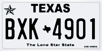 TX license plate BXK4901
