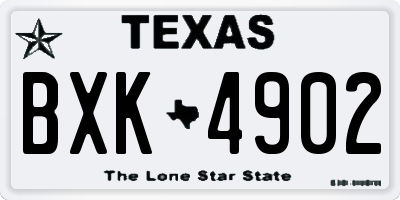 TX license plate BXK4902