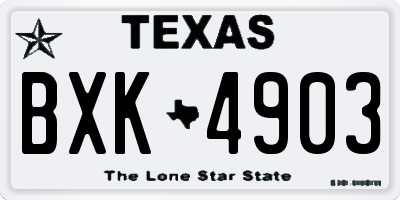 TX license plate BXK4903