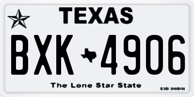 TX license plate BXK4906