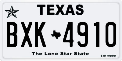 TX license plate BXK4910