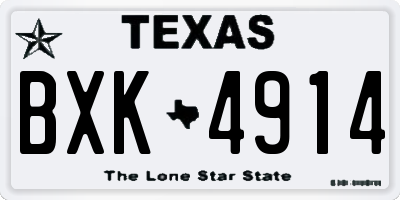 TX license plate BXK4914