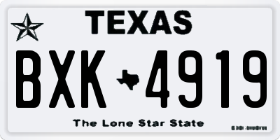 TX license plate BXK4919