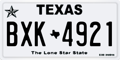 TX license plate BXK4921