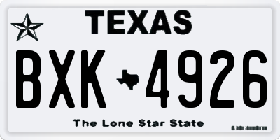 TX license plate BXK4926