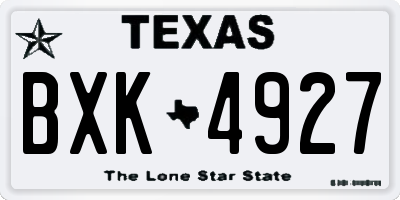 TX license plate BXK4927