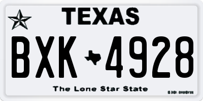 TX license plate BXK4928
