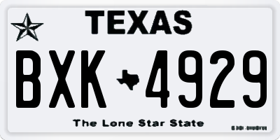 TX license plate BXK4929