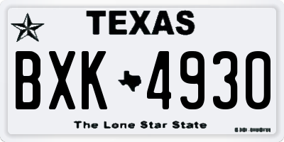 TX license plate BXK4930