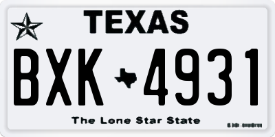 TX license plate BXK4931