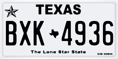 TX license plate BXK4936