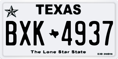 TX license plate BXK4937