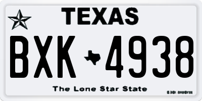 TX license plate BXK4938
