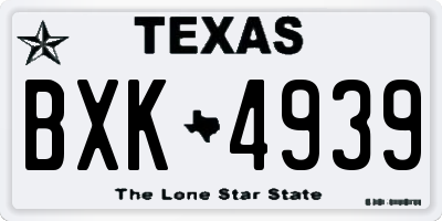 TX license plate BXK4939