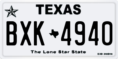 TX license plate BXK4940