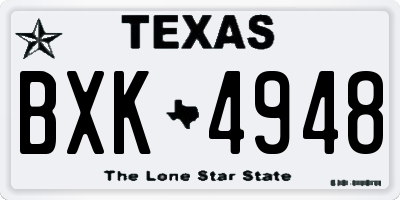 TX license plate BXK4948