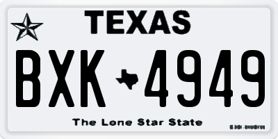 TX license plate BXK4949