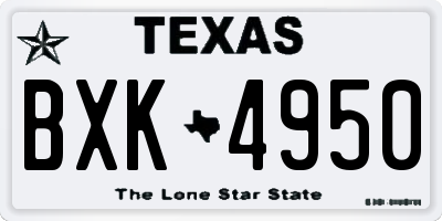 TX license plate BXK4950