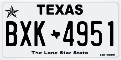 TX license plate BXK4951