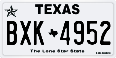 TX license plate BXK4952