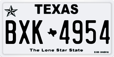 TX license plate BXK4954