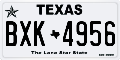 TX license plate BXK4956