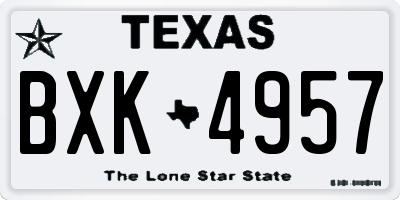 TX license plate BXK4957
