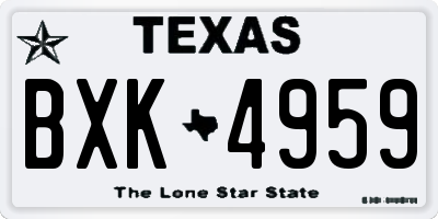 TX license plate BXK4959