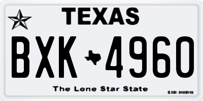 TX license plate BXK4960