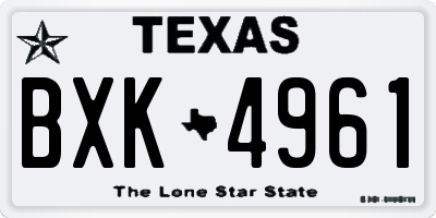 TX license plate BXK4961
