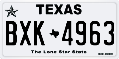 TX license plate BXK4963