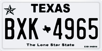 TX license plate BXK4965
