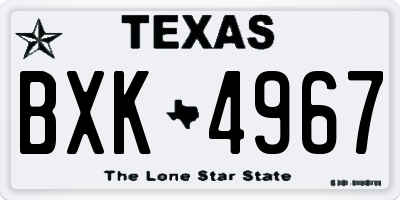 TX license plate BXK4967