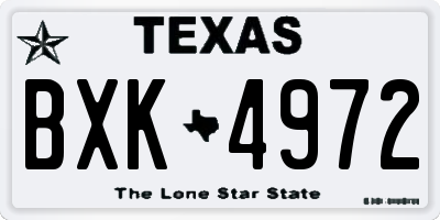 TX license plate BXK4972