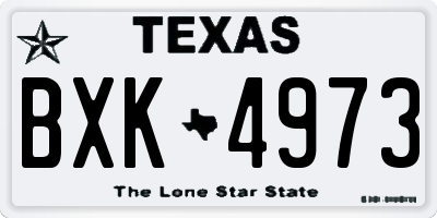 TX license plate BXK4973