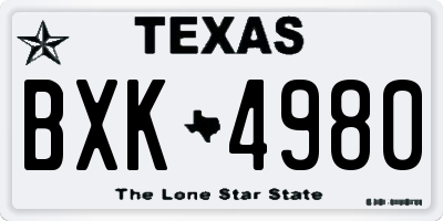 TX license plate BXK4980
