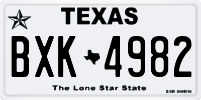 TX license plate BXK4982
