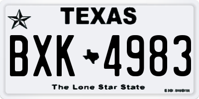 TX license plate BXK4983