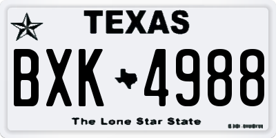 TX license plate BXK4988