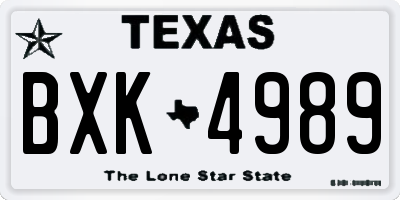 TX license plate BXK4989