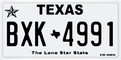 TX license plate BXK4991