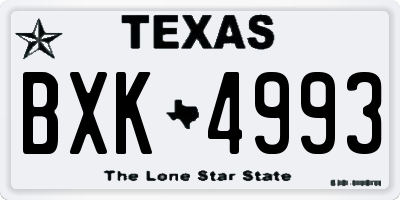 TX license plate BXK4993