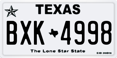 TX license plate BXK4998