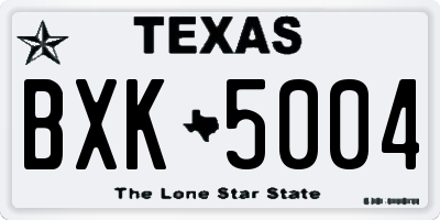 TX license plate BXK5004