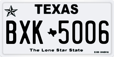 TX license plate BXK5006