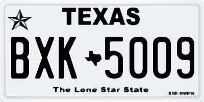 TX license plate BXK5009