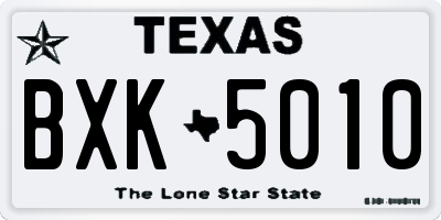 TX license plate BXK5010