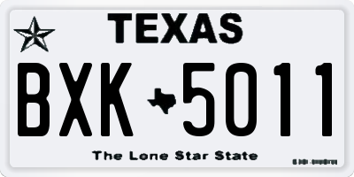 TX license plate BXK5011