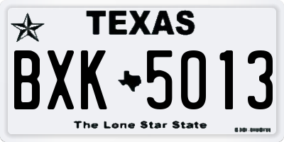 TX license plate BXK5013